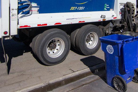 commercial recycling blue cart